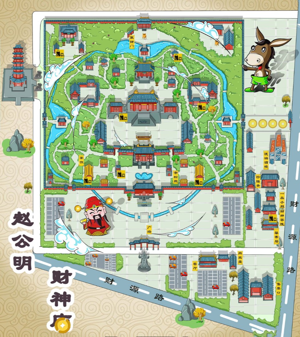 成县寺庙类手绘地图