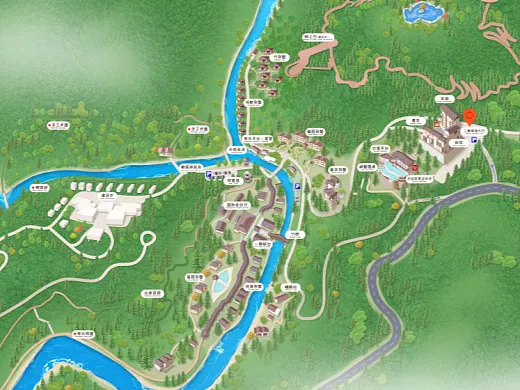 成县结合景区手绘地图智慧导览和720全景技术，可以让景区更加“动”起来，为游客提供更加身临其境的导览体验。